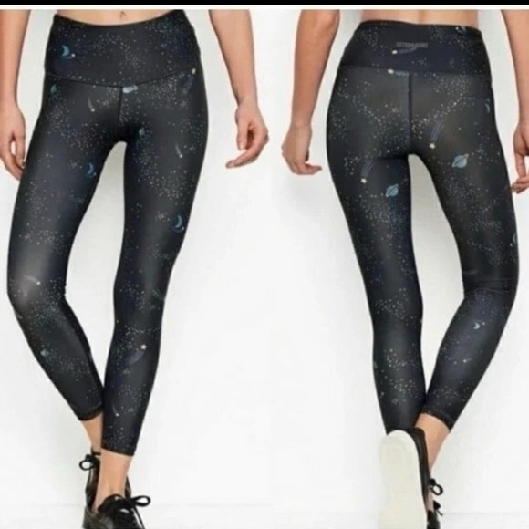 Victoria's Secret Pants - Victoria's Secret Sport Space Galaxy Crop Leggings Women Sz Medium Stars Planets